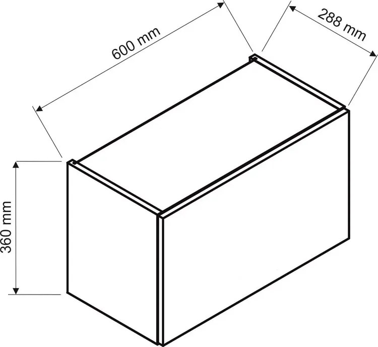 Szafka pod okap 60 cm dąb artisan + czarny - Orfa 22X