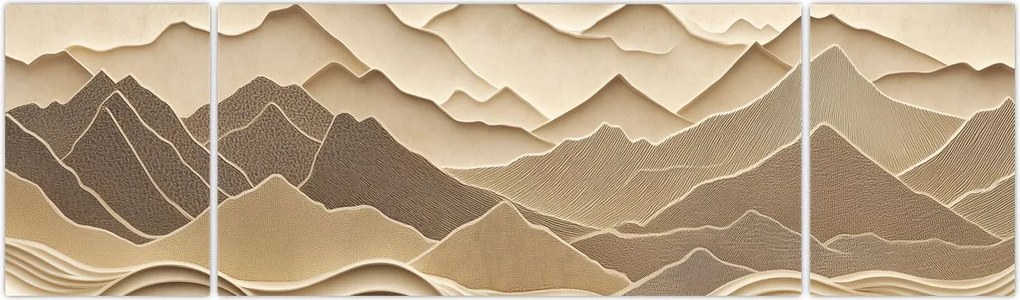 Obraz - 3D linie gór (170x50 cm)