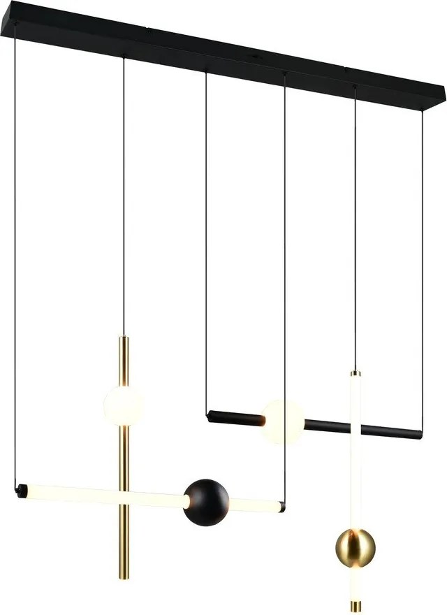Lampa wisząca LED w czarno-złotym kolorze ze ściemniaczem Melita – Trio