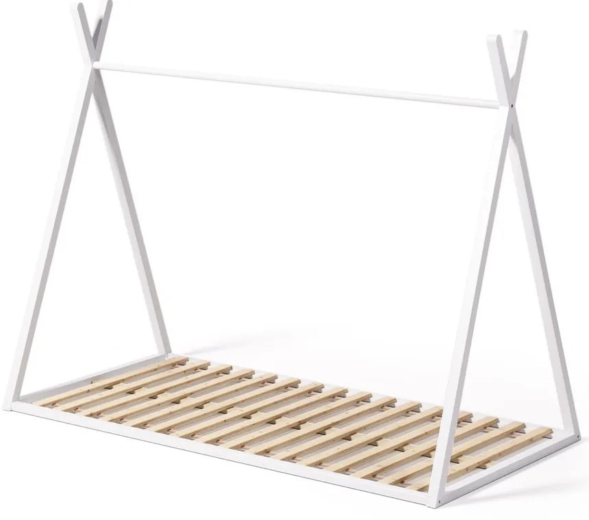 Białe łóżko dziecięce z litego drewna bukowego w kształcie domku ze stelażem 90x190 cm Maralis – Kave Home