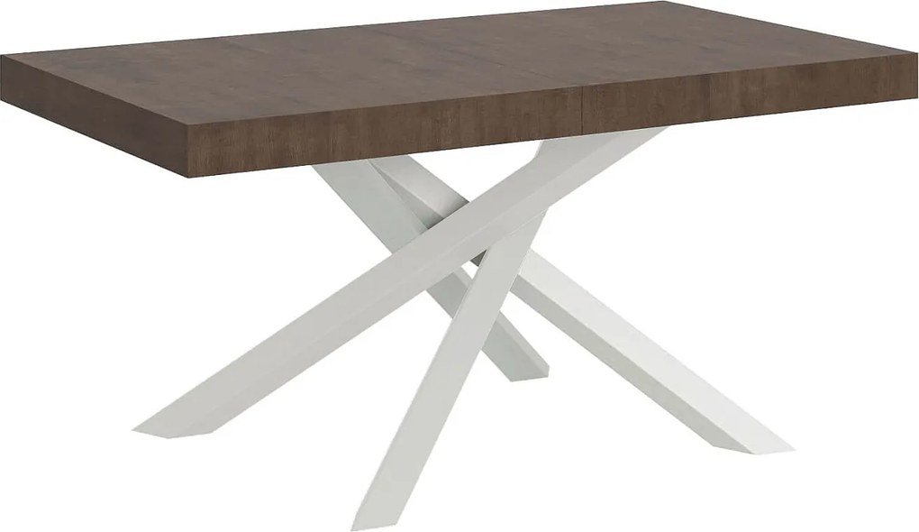 Stół rozkładany 160/264x90 cm Volantis orzech nogi białe