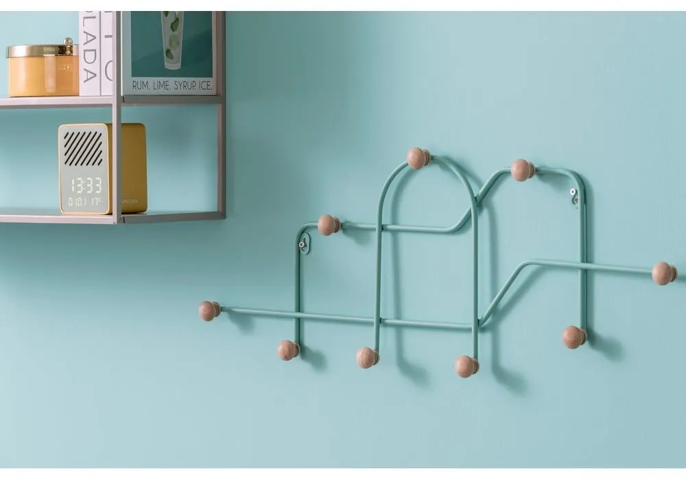 Turkusowy metalowy wieszak ścienny 71 cm Maze – PT LIVING