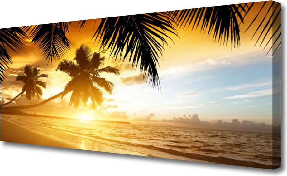 Duży obraz na płótnie Tropikalny Raj pod Palmami