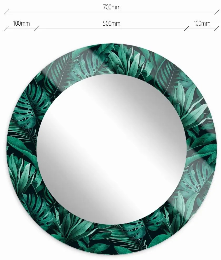 Lustro okrągłe MORENA TROPICAL 70cm ciemne zielone BALTICA DESIGN