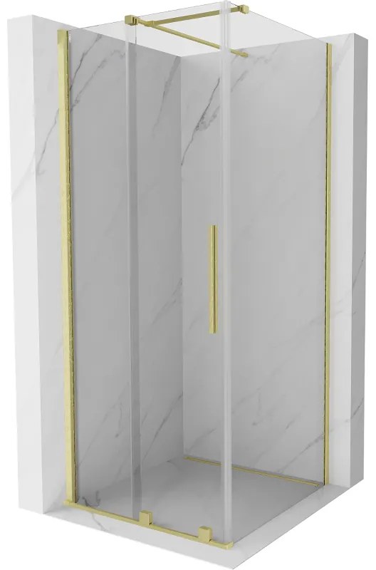 Mexen Velar kabina prysznicowa rozsuwana 100 x 100 cm, transparent, złota szczotkowana - 871-100-100-01-55