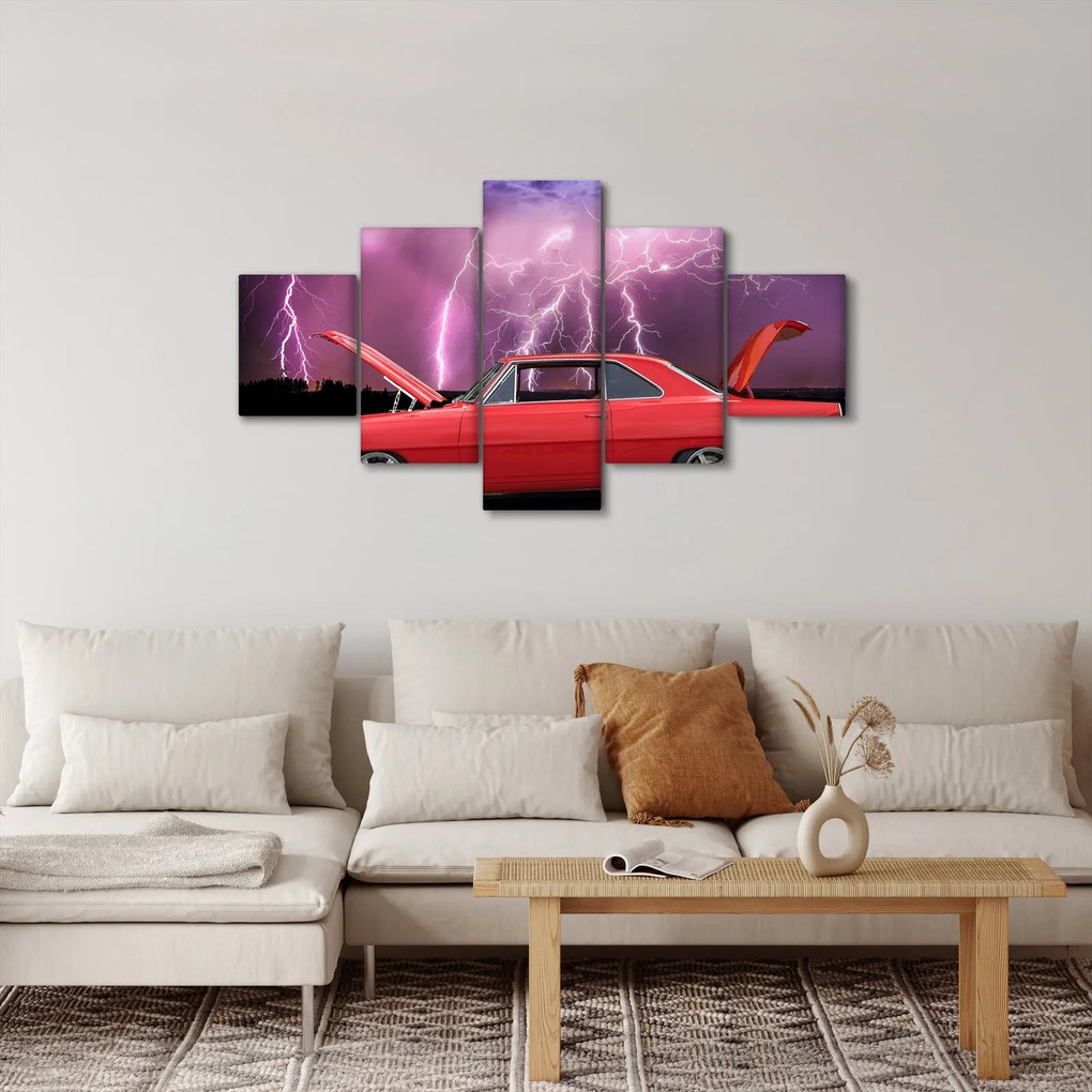 Obraz czerwonego auta (125x70 cm)