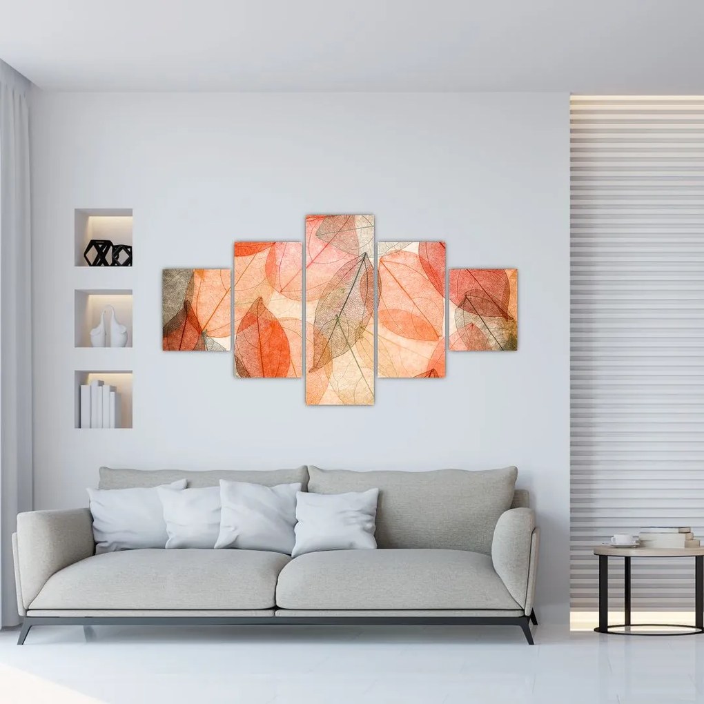 Obraz malowanych jesiennych liści (125x70 cm)