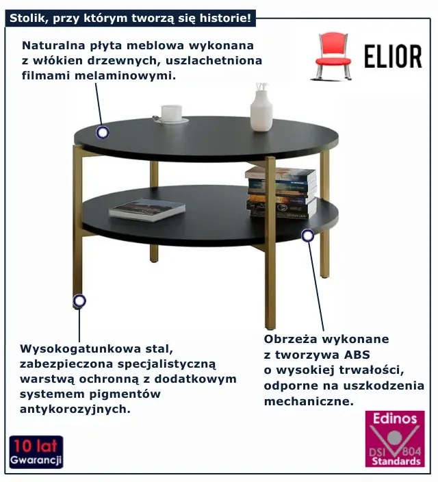 Czarny nowoczesny stolik kawowy  C4-K65