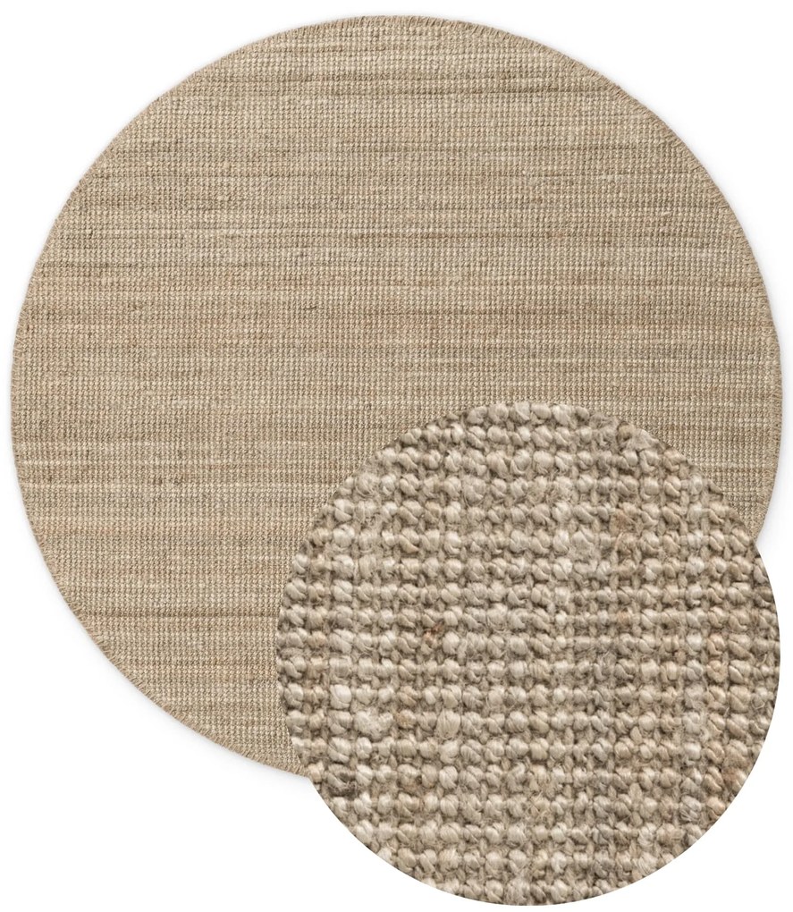 Dywan naturalny jutowy ręcznie tkany Boucle brązowo-szary 160 cm x 160 cm