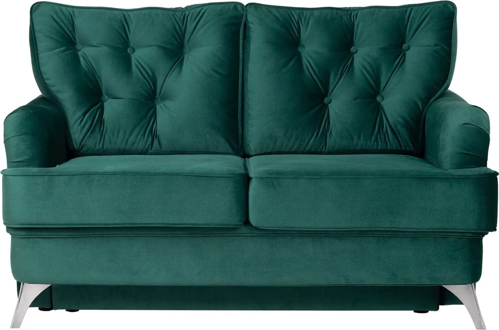 Tapicerowana sofa 2-osobowa z pikowanymi poduszkami Sissi