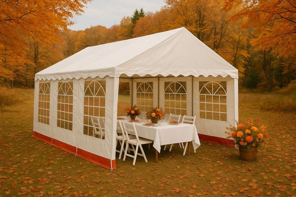 Namiot ogrodowy imprezowy 6×4 m, biały, PVC 400 g/m²