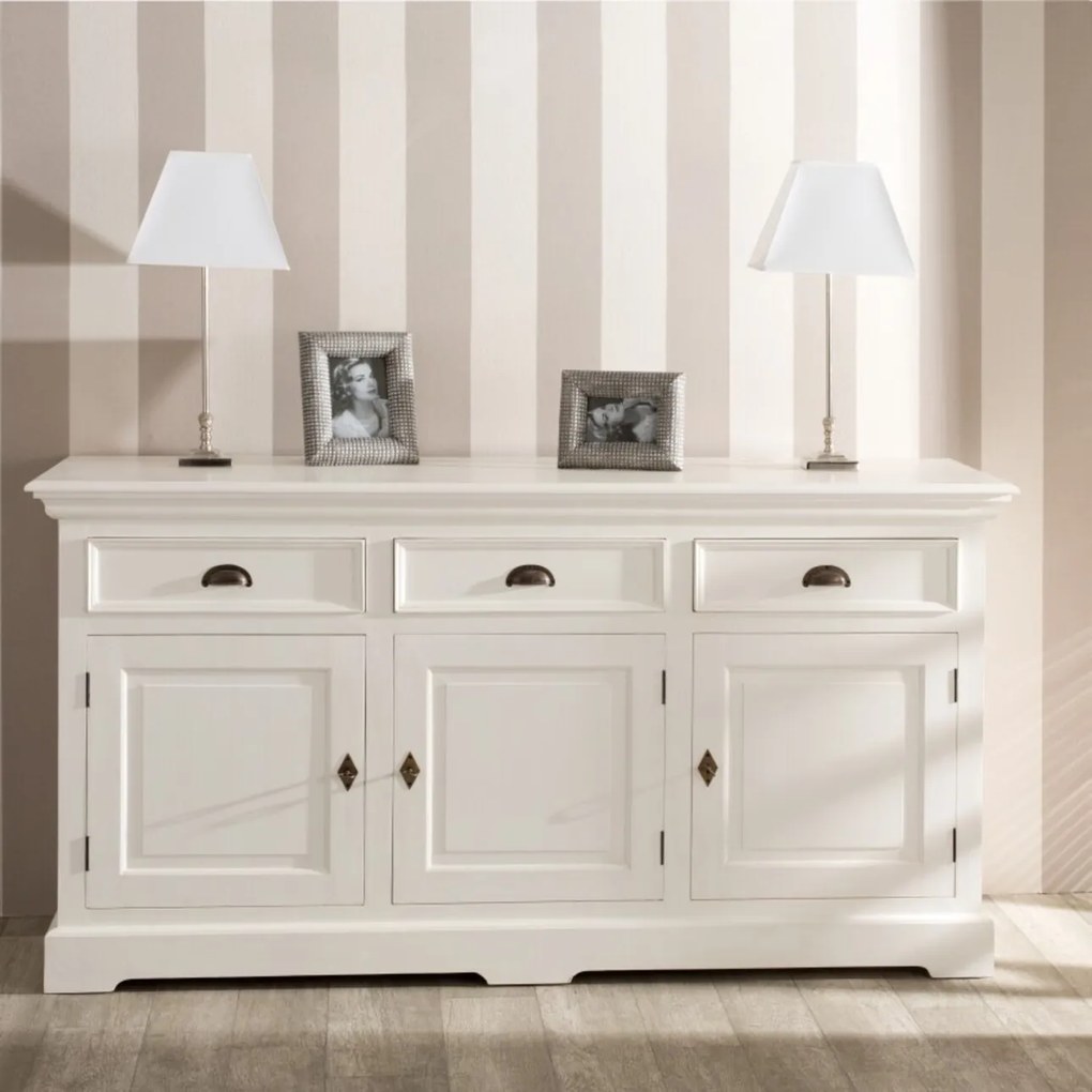 Komoda Brighton 3 szuflady + 3 drzwi white