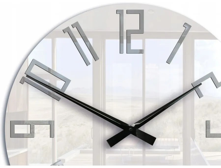 Zegar ścienny okrągły cichy nowoczesny akrylowy na ścianę duże cyfry loft