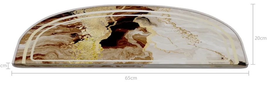 Brązowo-kremowe dywaniki na schody zestaw 16 szt. 20x65 cm Golden Marble – Vitaus