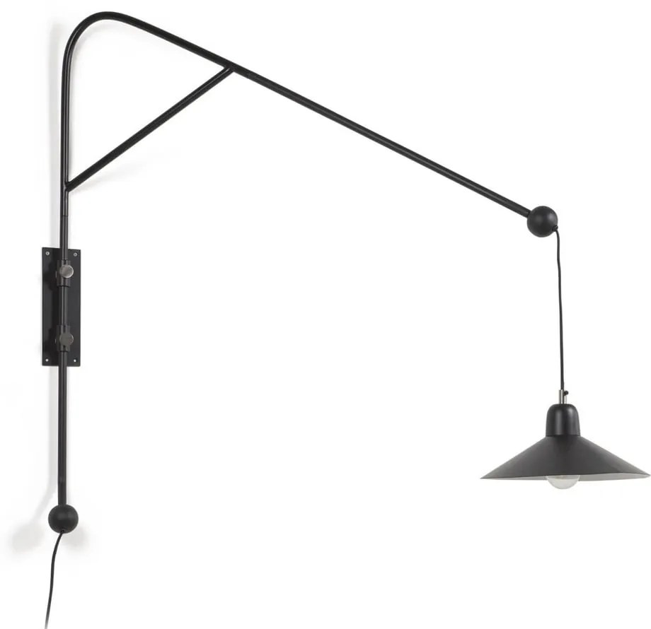Czarny kinkiet ø 30 cm Eleazar – Kave Home