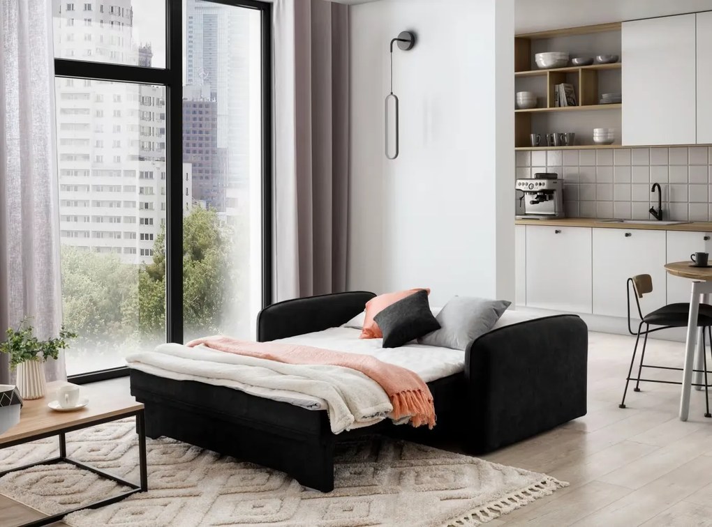 Rozkładana sofa 2-miejscowa LAINE, czarna