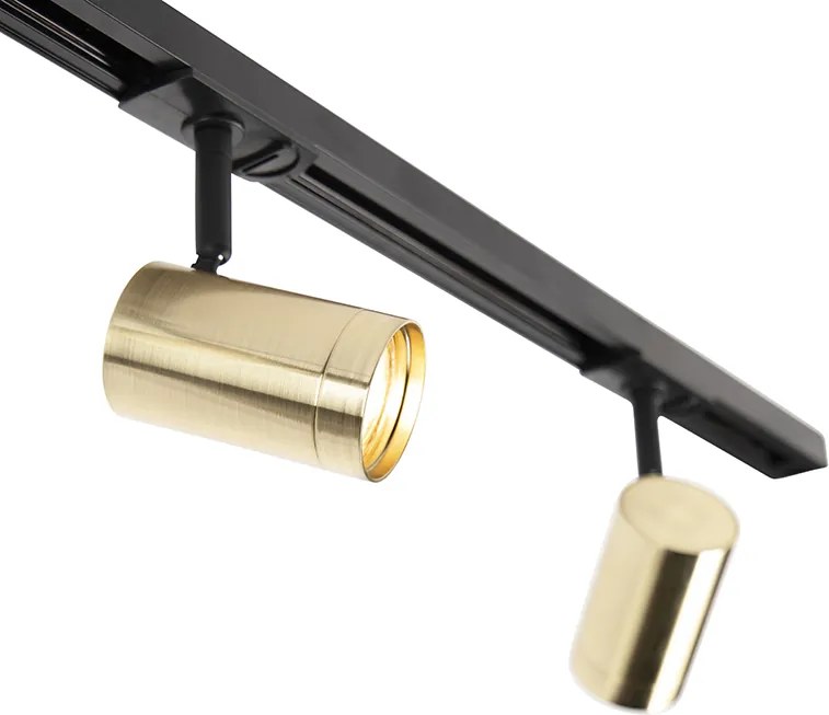 Inteligentny system szynowy czarny ze złotem 1-fazowy 3-światła w tym WiFi GU10 - Jeana