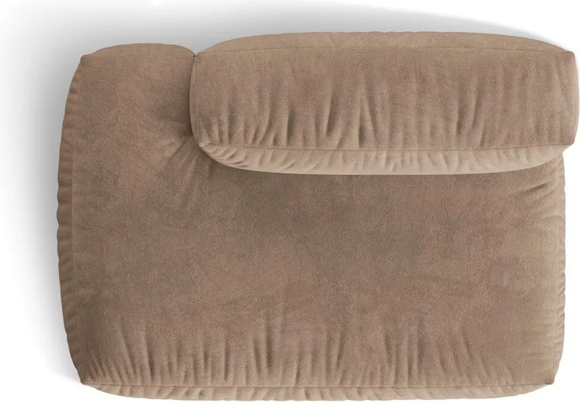 Jasnobrązowy aksamitny moduł sofy (lewostronny) Martina – Micadoni