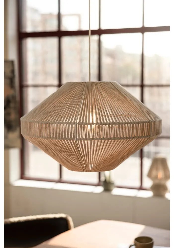 Lampa wisząca w naturalnym kolorze z tekstylnym kloszem ø 50 cm Razzo – Markslöjd