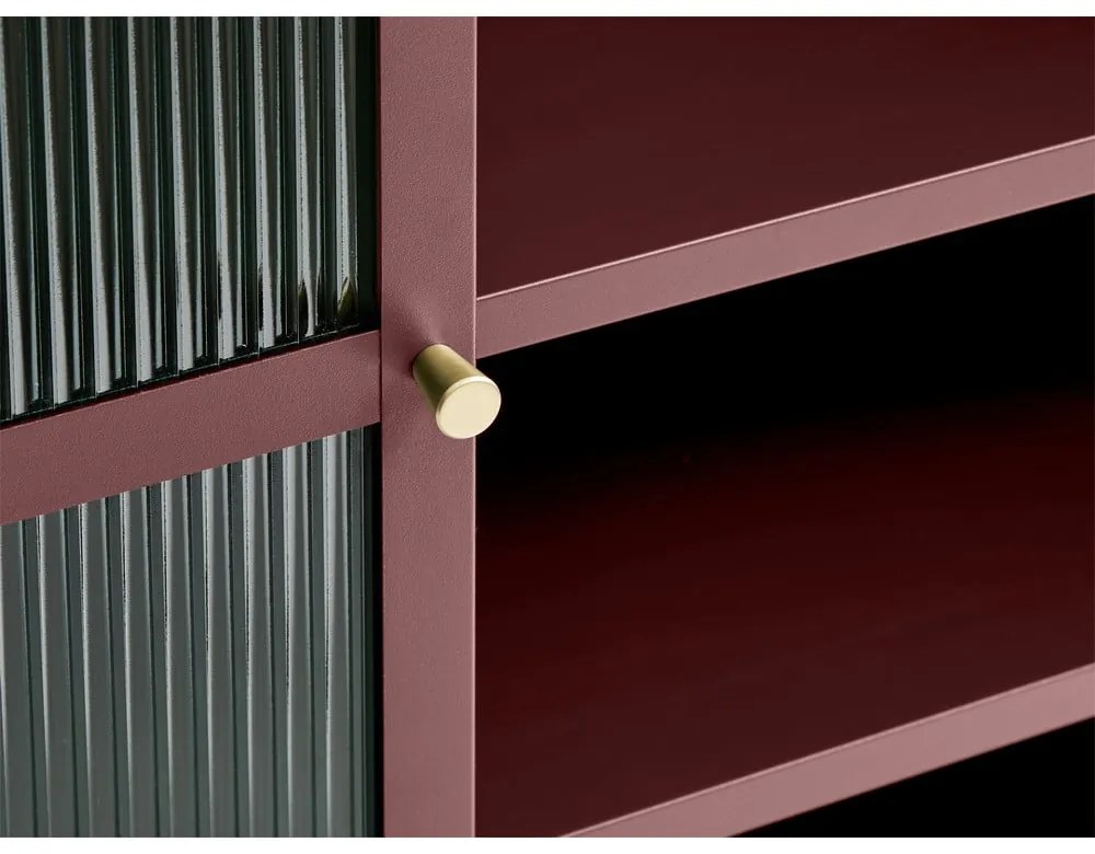 Czerwona metalowa witryna 111x140 cm Bronco – Unique Furniture