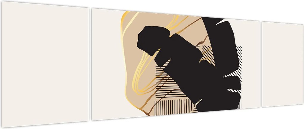 Obraz - Abstrakcja z tropikalnymi liśćmi N⁰4 (170x50 cm)