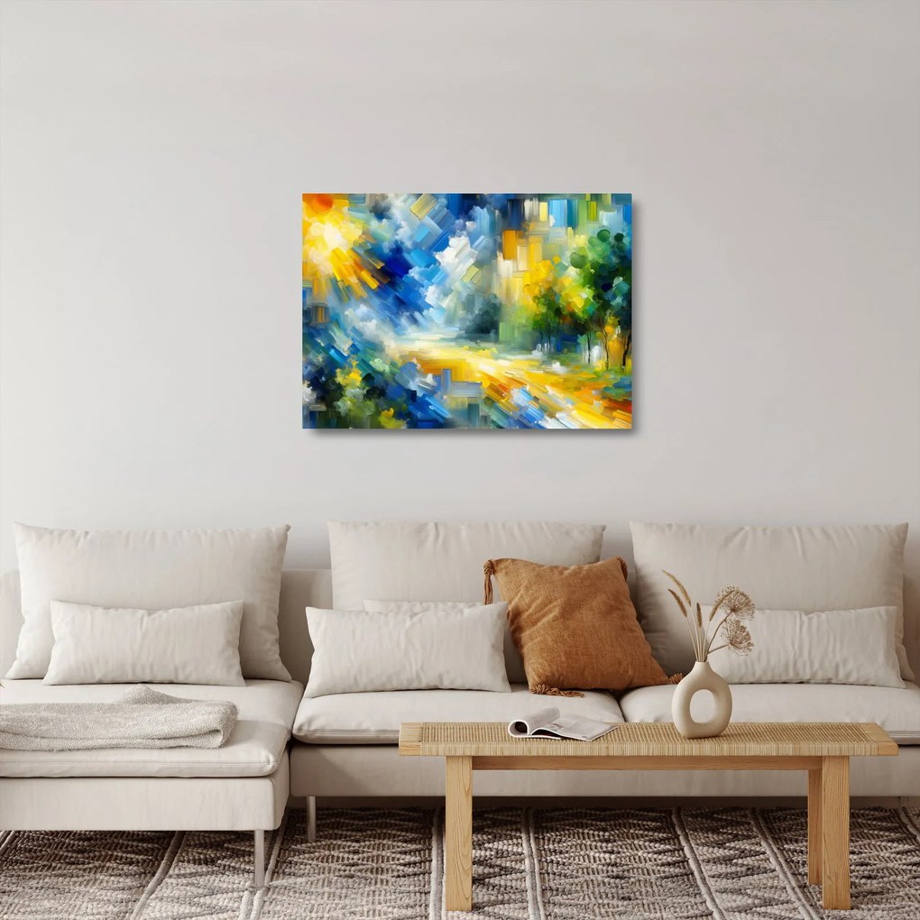 Obraz na szkle - Abstrakcyjny słoneczny dzień (70x50 cm)