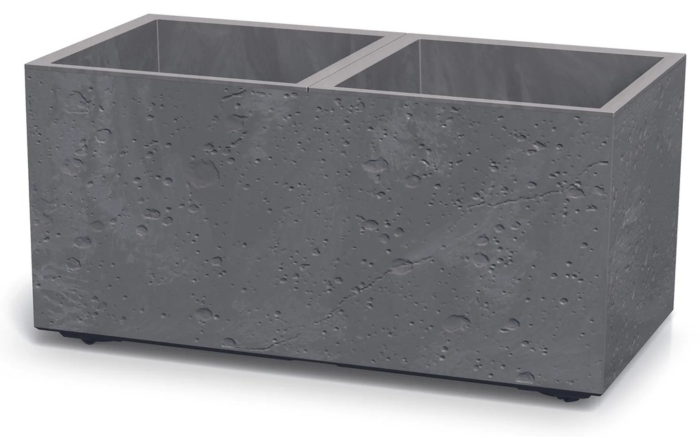 Donica z wkładem Sierra Square Beton Effect 77 x 38,5 x 37 cm marengo PROSPERPLAST