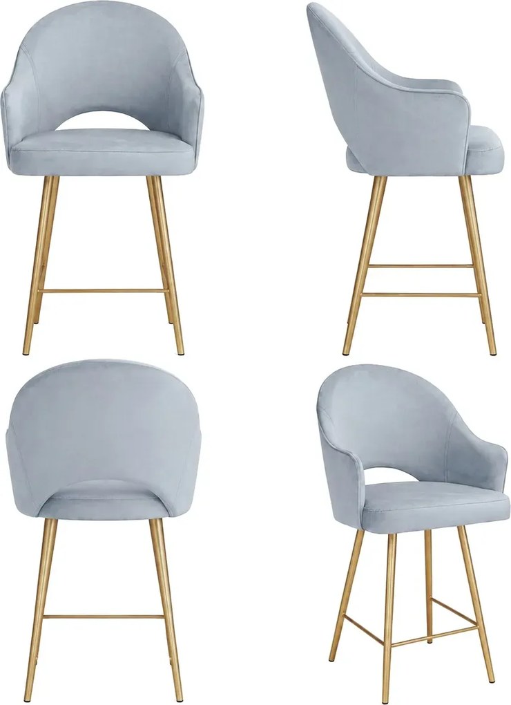 Hoker krzesło barowe Velvet podstawa złota BL06