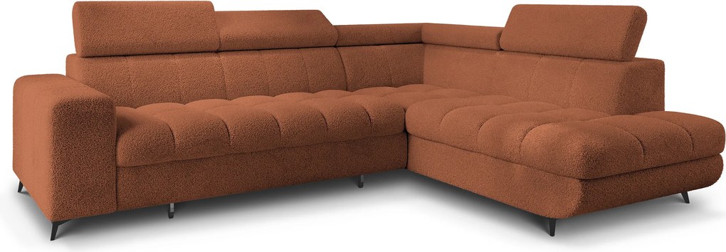 Masseno Narożnik MORIVA z funkcją spania i pojemnikiem na pościel Narozniki L, Rozkładana sofa - Miedziany, QUELLE 54