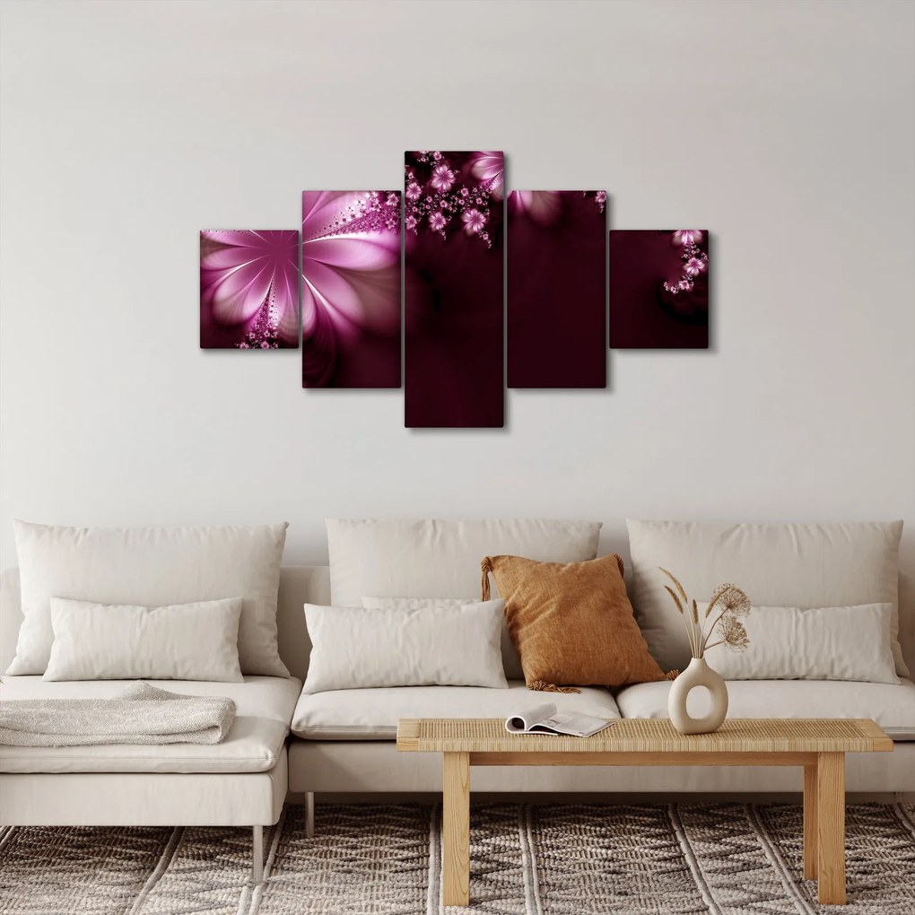 Obraz abstrakcji - kwiaty (125x70 cm)