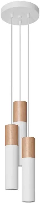 Biała potrójna lampa wisząca tuba - 5X S169 M7-L80