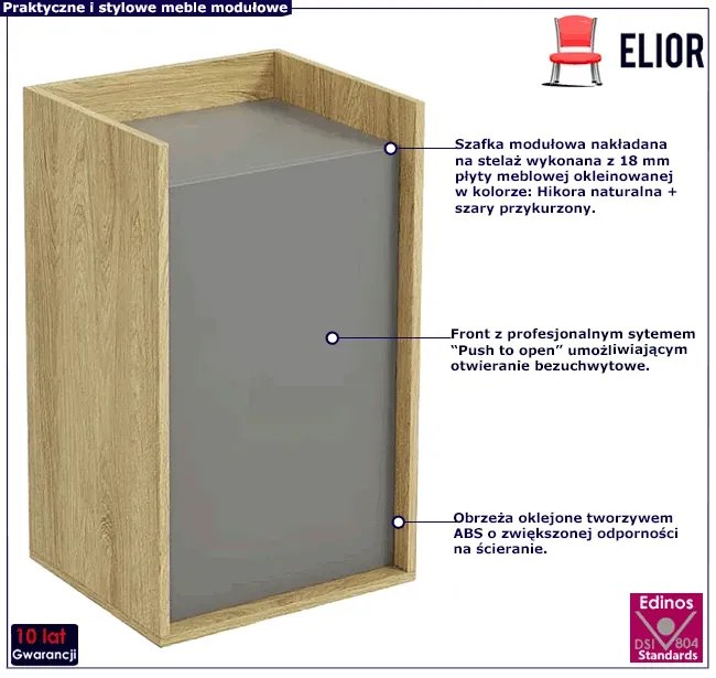 Szafka modułowa 83cm hikora + szary przykurzony - Afilia 9X