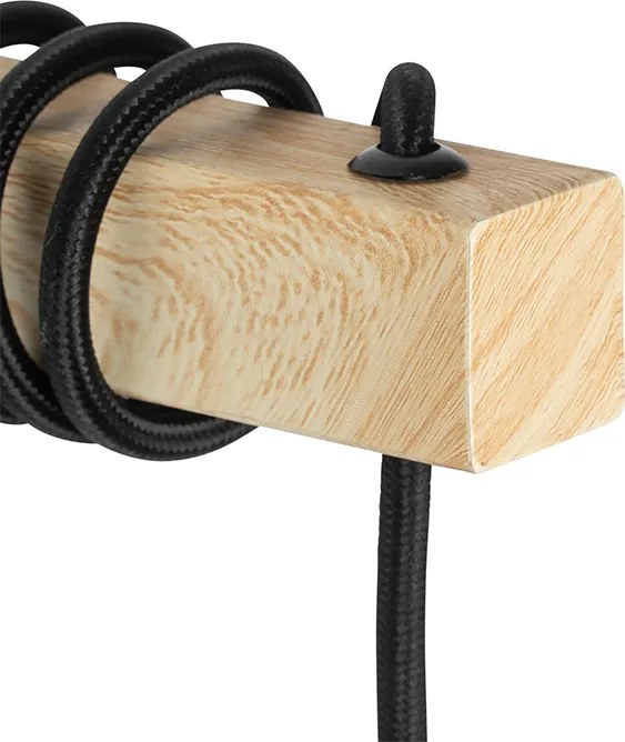 Inteligentna lampa ścienna czarna z drewnem z WiFi A60 - Chon