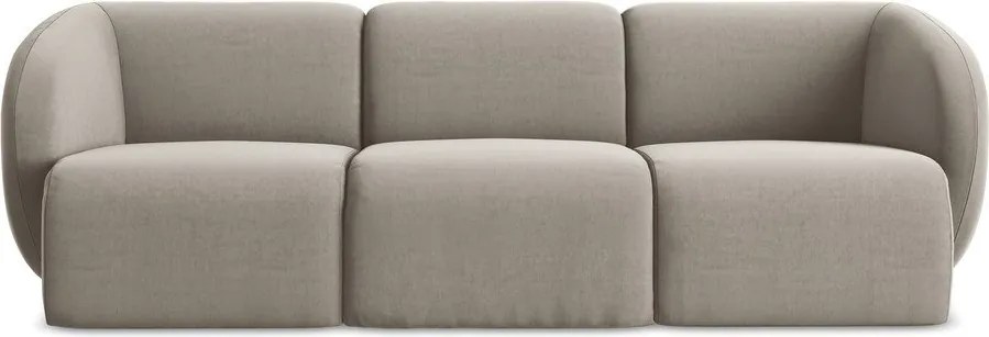 Jasnobrązowa aksamitna sofa 244 cm Lani – Makamii