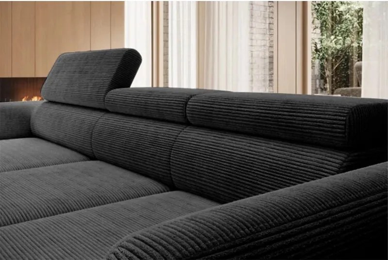 Narożnik ALISSON S/MINI Prawostronny z elektrycznym wysuwem w tkaninie POSO 34 WERSAL