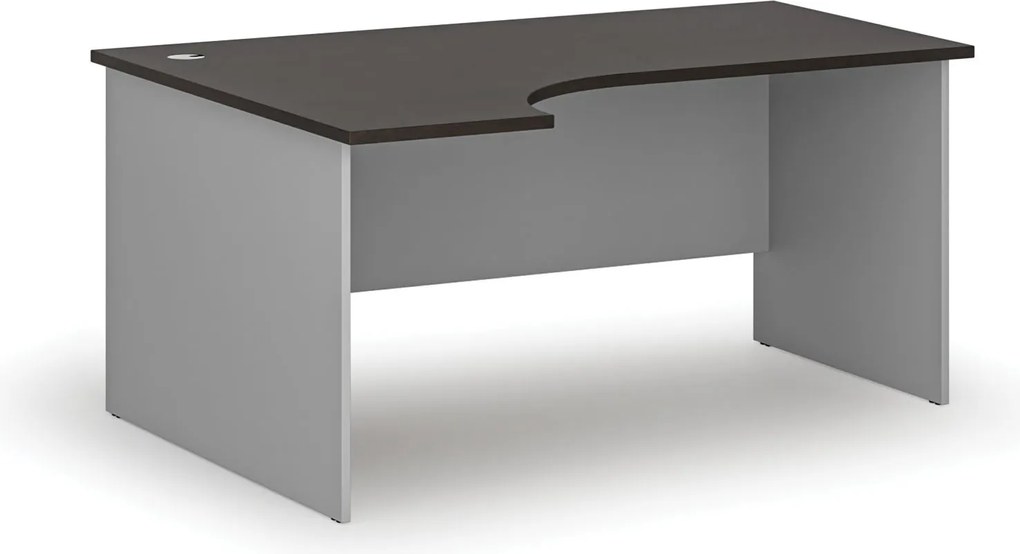 Narożne biurko PRIMO GRAY, 160x120 cm, lewe, szary/wenge