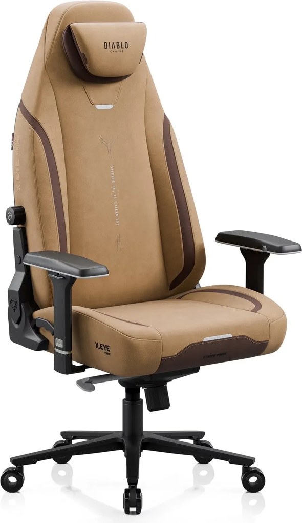 Fotel gamingowy materiałowy Diablo X-Eye Prime Normal Size, Camel Brown
