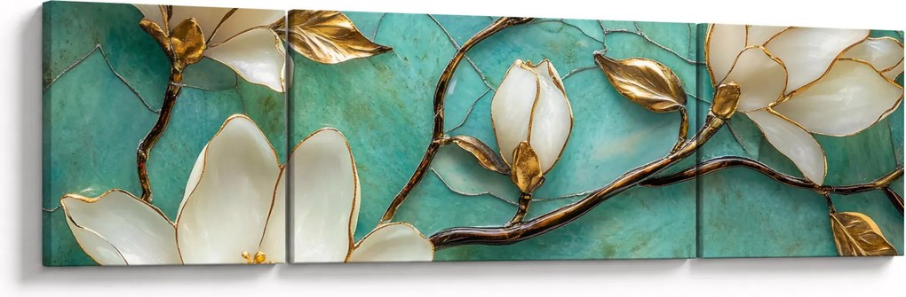 Obraz - 3D magnolie (170x50 cm)