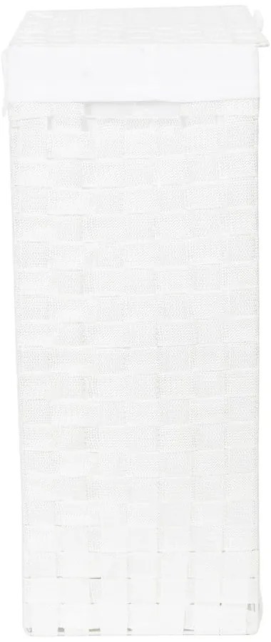 Biały kosz na pranie z pokrywką Compactor Laundry Basket Linen, wys. 60 cm