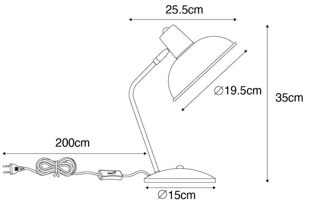 Lampa stołowa w stylu Retro beżowa - Milou Retro Oswietlenie wewnetrzne