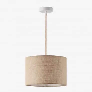 Lampa Sufitowa Wisząca Z Tkaniny Arlina Naturalny - Biała & Beżowy Len Ø30 Cm - ↑20 Cm Arlina - Sklum