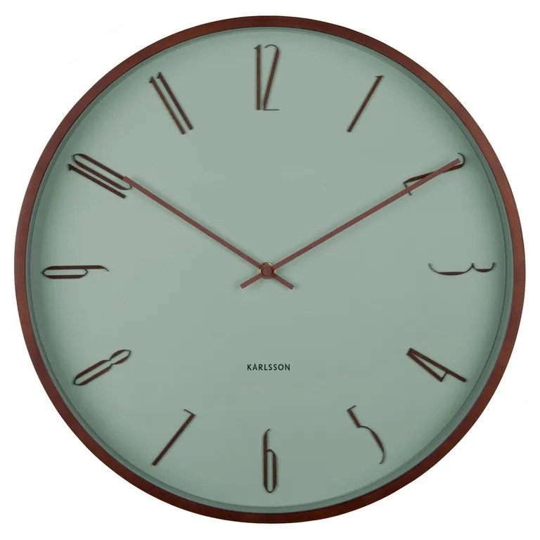 Karlsson 6014GR designerski zegar ścienny zielony,średnica 40 cm
