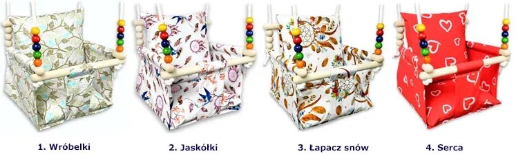 Dziecięca huśtawka z oparciem wróbelki - Duomi