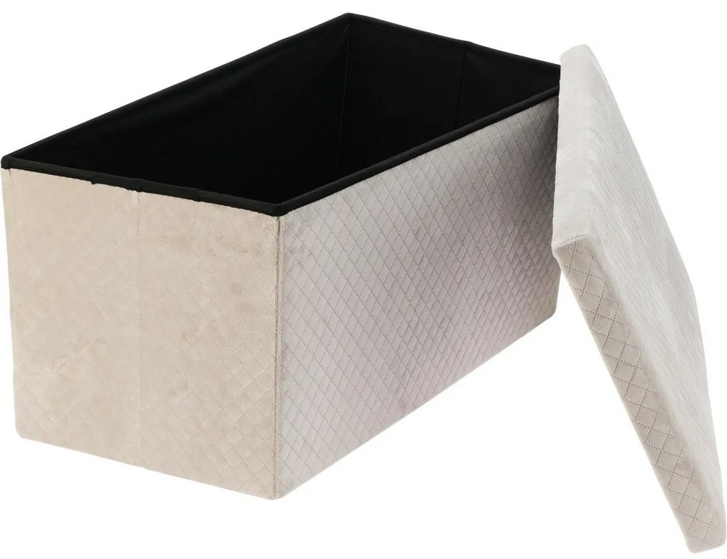 Taboret ze schowkiem Visby, 76 x 38 x 38 cm, aksamitne wykończenie