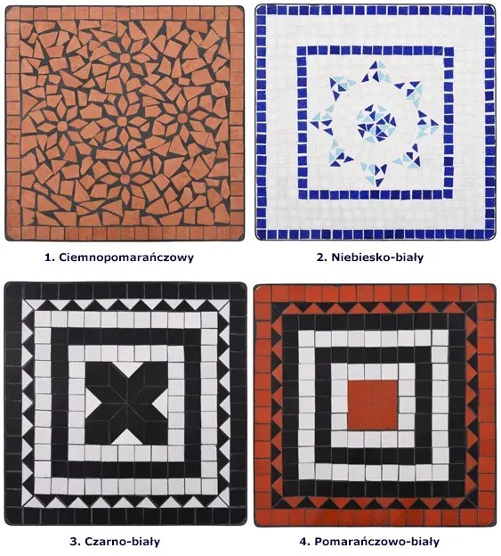 Ciemnopomarańczowy 3-cz. mozaikowy zestaw mebli R6-T39