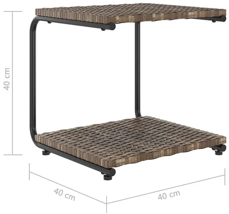 Brązowe rattanowe łózko na taras A8-B57
