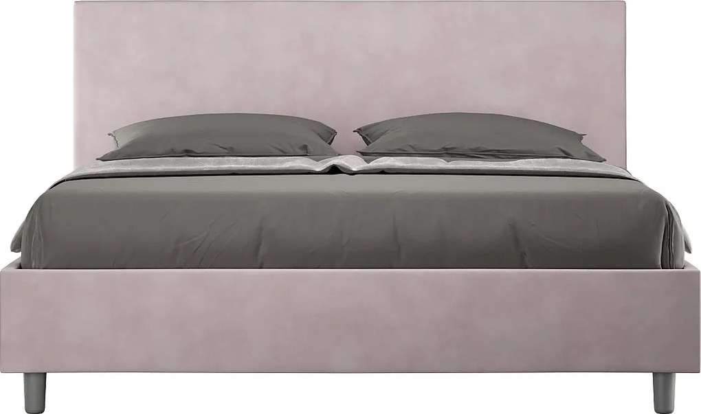 Łóżko wyposażone w stelaż z listwami tapicerowane 160x200 microfibra Kolor lawendy Adele
