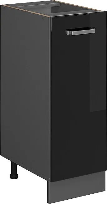 Szafka apteczna czarny wysoki połysk 30x46x81.6 r-line