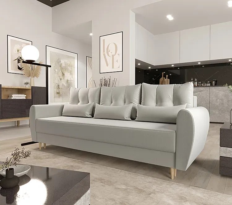 Beżowa sofa rozkładana W4-F40