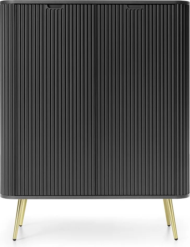 Komoda czarna, nogi: złote, 103 x 129 x 39 cm